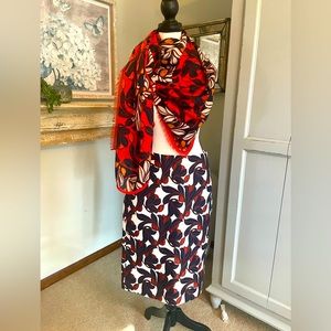 Beautiful Ann Taylor Pencil Skirt with matching oversized scarf. Size 4